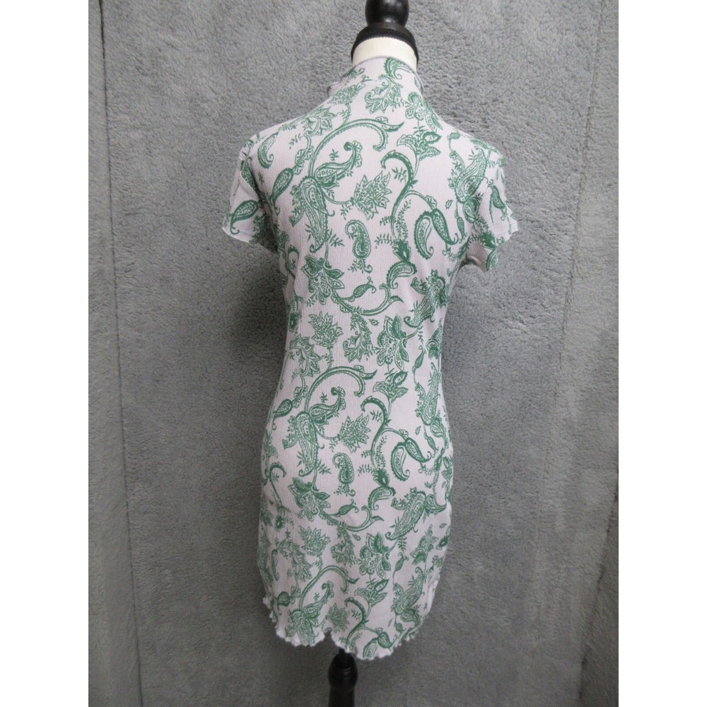 Urban Outfitters Dress Womens M Green Paisley Print Mock Neck Y2K Goblincore - Picture 4 of 16